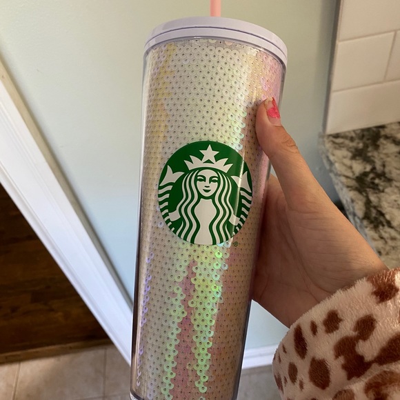 Starbucks Holiday pink iridescent sequin tumbler - Picture 3 of 3